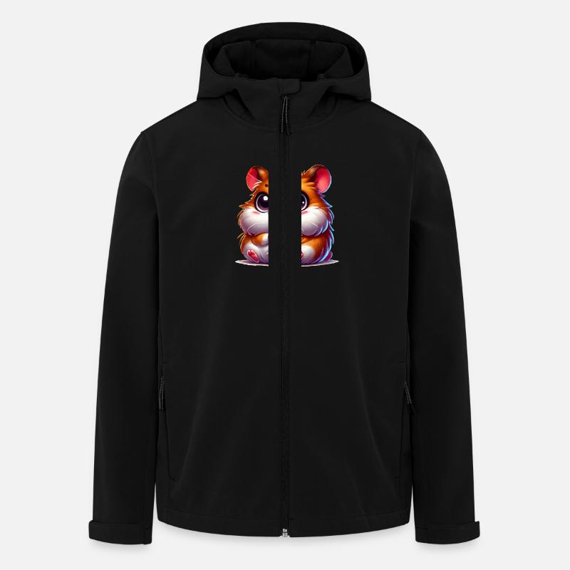 Bande dessinée Hamster - Veste softshell homme en polyester recyclé Stanley/Stella - noir