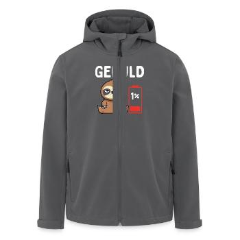 Geduld 1% Faultier Bürohumor - Recycelte Männer Softshell-Jacke von Stanley/Stella - Schwarz - Vorne - AI Model Male 185 light (185cm)