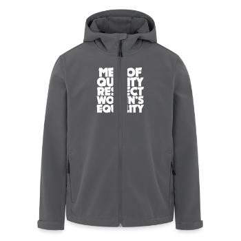 Men Of Quality Respect Women's Equality - Men’s Recycled Softshell Jacket by Stanley/Stella - anthracite - Front - AI Model Male 185 light (185cm)