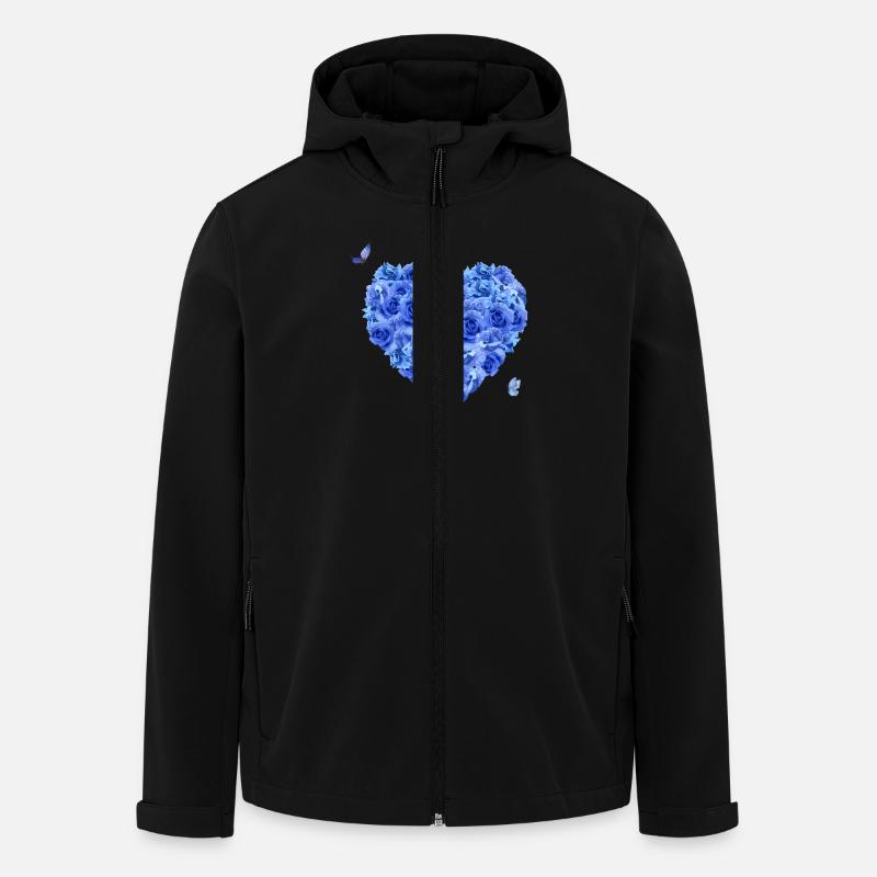 Blaues Blumenherz - Recycelte Männer Softshell-Jacke von Stanley/Stella - Schwarz
