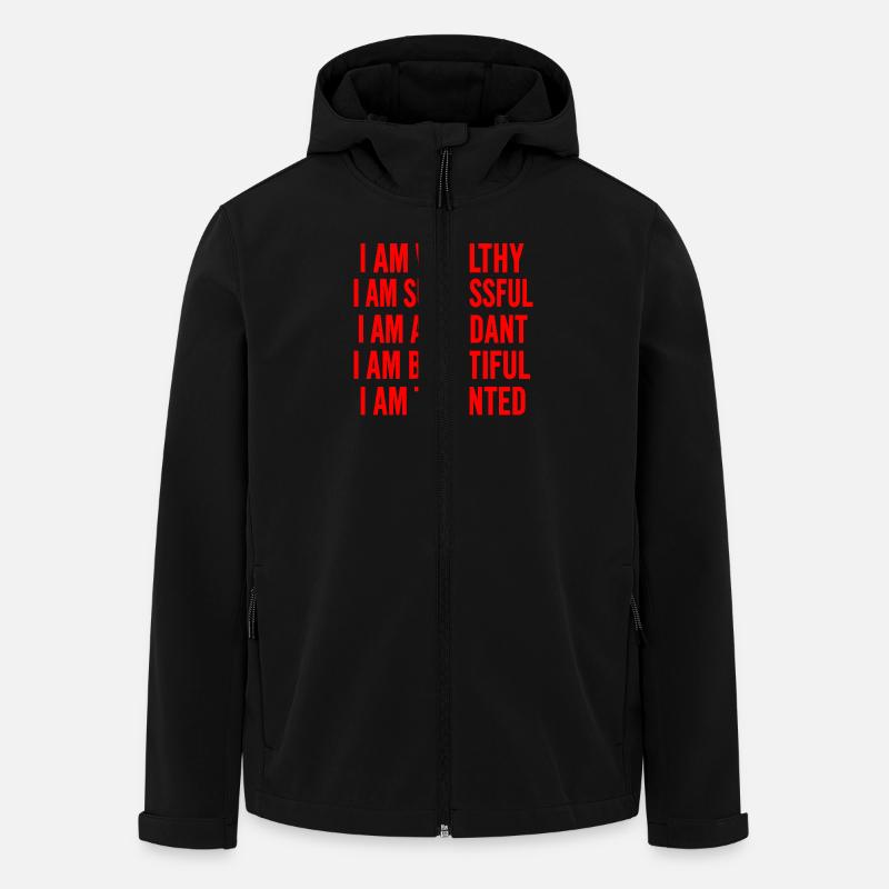 Kraftvolle Selbstliebe-Affirmationen - Recycelte Männer Softshell-Jacke von Stanley/Stella - Schwarz