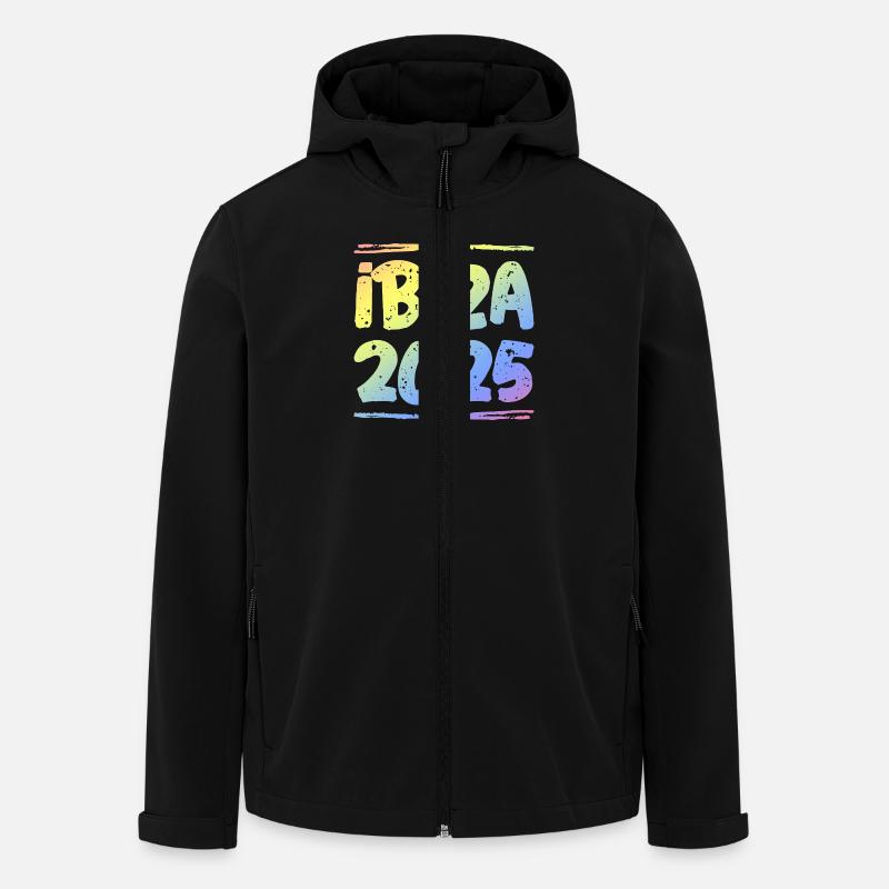 Ibiza 2025 Bunt - Recycelte Männer Softshell-Jacke von Stanley/Stella - Schwarz