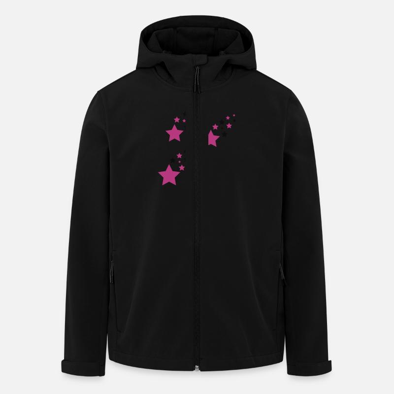 Sterne - Recycelte Männer Softshell-Jacke von Stanley/Stella - Schwarz