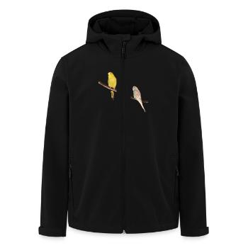 Wellensittiche - Recycelte Männer Softshell-Jacke von Stanley/Stella - Schwarz - Vorne - AI Model Male 185 light (185cm)