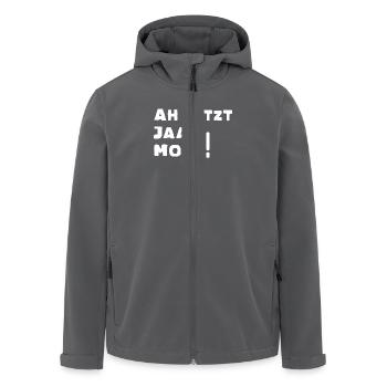 Ah jetzt jaa Moin - Recycelte Männer Softshell-Jacke von Stanley/Stella - Schwarz - Vorne - AI Model Male 185 light (185cm)