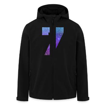 Numéro 7 galaxie - Veste softshell homme en polyester recyclé Stanley/Stella - noir - Devant - AI Model Male 185 light (185cm)