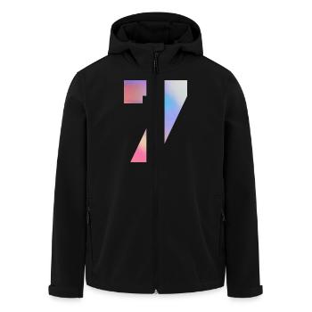 Bunte Zahl 7 - Recycelte Männer Softshell-Jacke von Stanley/Stella - Schwarz - Vorne - AI Model Male 185 light (185cm)