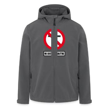 Ni dieu ni maître - Veste softshell homme en polyester recyclé Stanley/Stella - noir - Devant - AI Model Male 185 light (185cm)
