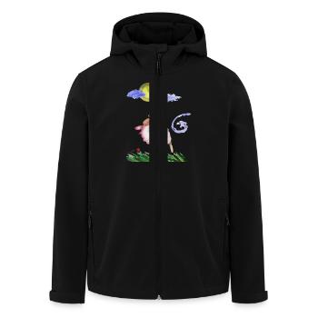 Schaf im Wind - Recycelte Männer Softshell-Jacke von Stanley/Stella - Schwarz - Vorne - AI Model Male 185 light (185cm)