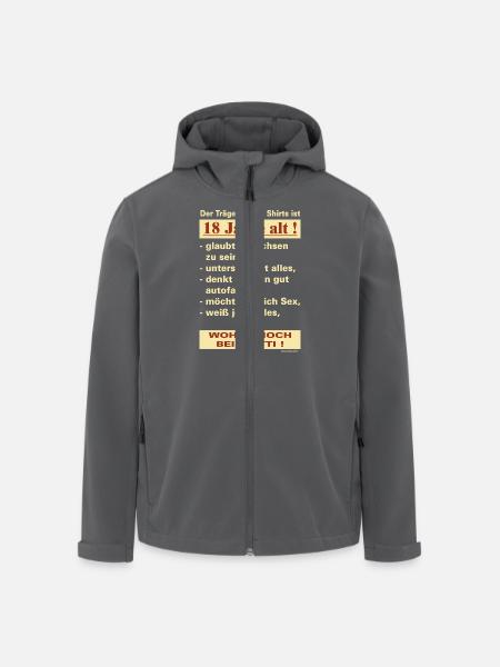 18 Jahre alt - bei Mutti RAHMENLOS® - Recycelte Männer Softshell-Jacke von Stanley/Stella - Schwarz