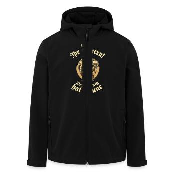 Design 2016 - Sauft ihr Bauern - RAHMENLOS tshirt - Recycelte Männer Softshell-Jacke von Stanley/Stella - Schwarz - Vorne - AI Model Male 185 light (185cm)