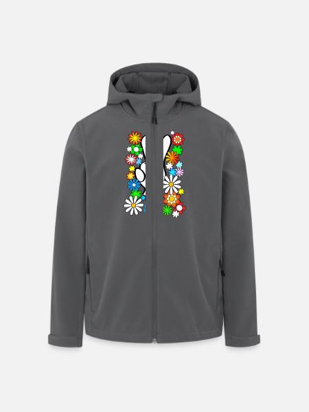 Flowerpower Peace - Recycelte Männer Softshell-Jacke von Stanley/Stella - Schwarz