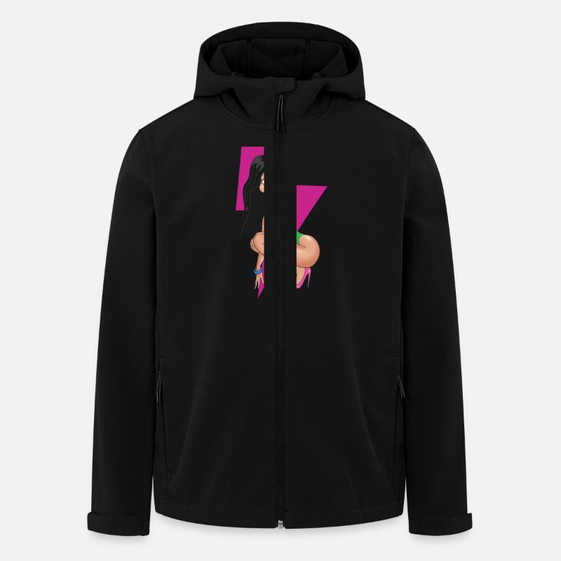 Pink Lightning Pin-up - Recycelte Männer Softshell-Jacke von Stanley/Stella - Schwarz