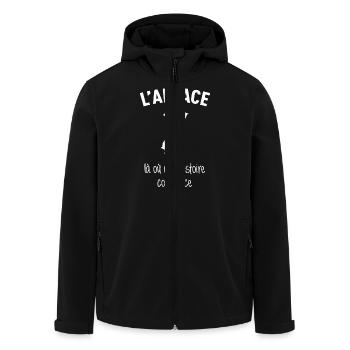 alsace-histoire - Veste softshell homme en polyester recyclé Stanley/Stella - noir - Devant - AI Model Male 185 light (185cm)