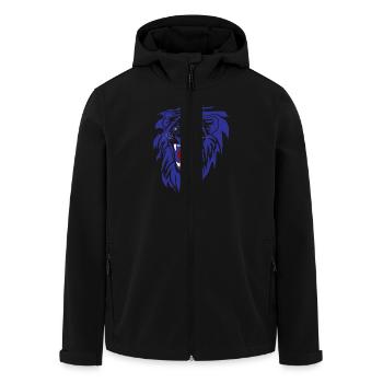 Roaring lion (cut-out) in Blue - Men’s Recycled Softshell Jacket by Stanley/Stella - black - Front - AI Model Male 185 light (185cm)