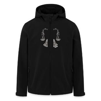 Waage Sternzeichen - Recycelte Männer Softshell-Jacke von Stanley/Stella - Schwarz - Vorne - AI Model Male 185 light (185cm)