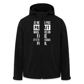 Nom de Famille - FABRE - Veste softshell homme en polyester recyclé Stanley/Stella - noir - Devant - AI Model Male 185 light (185cm)