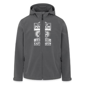 Kart fahren - Recycelte Männer Softshell-Jacke von Stanley/Stella - Schwarz - Vorne - AI Model Male 185 light (185cm)