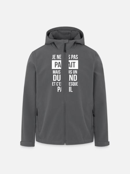 Nom de Famille - DURAND - Veste softshell homme en polyester recyclé Stanley/Stella - noir