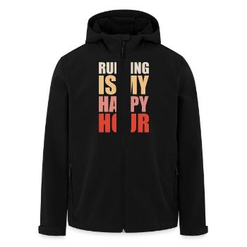 Running Is My Happy Hour - Men’s Recycled Softshell Jacket by Stanley/Stella - black - Front - AI Model Male 185 light (185cm)