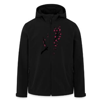 Branche cerisier - Veste softshell homme en polyester recyclé Stanley/Stella - noir - Devant - AI Model Male 185 light (185cm)