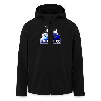 Hamburg - Men’s Recycled Softshell Jacket by Stanley/Stella - black - Front - AI Model Male 185 light (185cm)