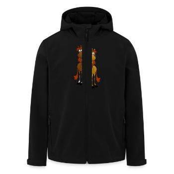 zwei Pferde - Recycelte Männer Softshell-Jacke von Stanley/Stella - Schwarz - Vorne - AI Model Male 185 light (185cm)