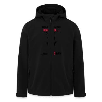 50 years still handsome for age ks - Men’s Recycled Softshell Jacket by Stanley/Stella - black - Front - AI Model Male 185 light (185cm)