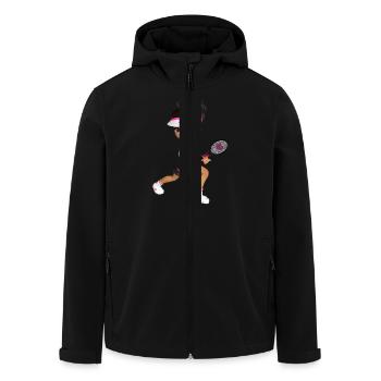 Tennis Girl - Men’s Recycled Softshell Jacket by Stanley/Stella - black - Front - AI Model Male 185 light (185cm)