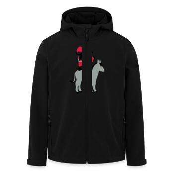 Dog, cat, cock, donkey - Men’s Recycled Softshell Jacket by Stanley/Stella - black - Front - AI Model Male 185 light (185cm)
