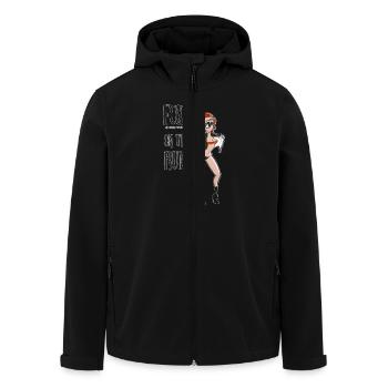Modern Pinup Retro Cartoon Style Red - Recycelte Männer Softshell-Jacke von Stanley/Stella - Schwarz - Vorne - AI Model Male 185 light (185cm)