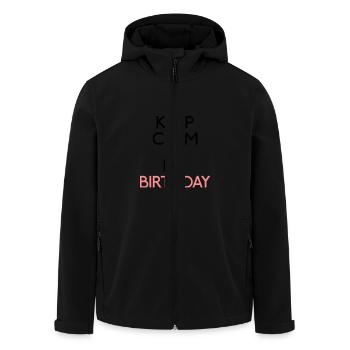 keep calm its my birthday - Men’s Recycled Softshell Jacket by Stanley/Stella - black - Front - AI Model Male 185 light (185cm)