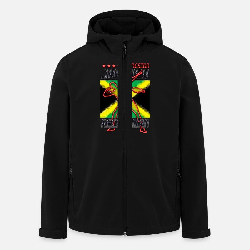 kingston jamaica recordman usain bolt - Veste softshell homme en polyester recyclé Stanley/Stella - noir
