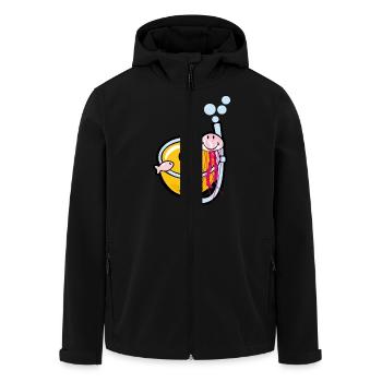 Smiley Snorkeling - Veste softshell homme en polyester recyclé Stanley/Stella - noir - Devant - AI Model Male 185 light (185cm)