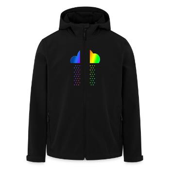 Buntes Wetter - Wir lieben Regen! Regenbogen Wolke - Recycelte Männer Softshell-Jacke von Stanley/Stella - Schwarz - Vorne - AI Model Male 185 light (185cm)