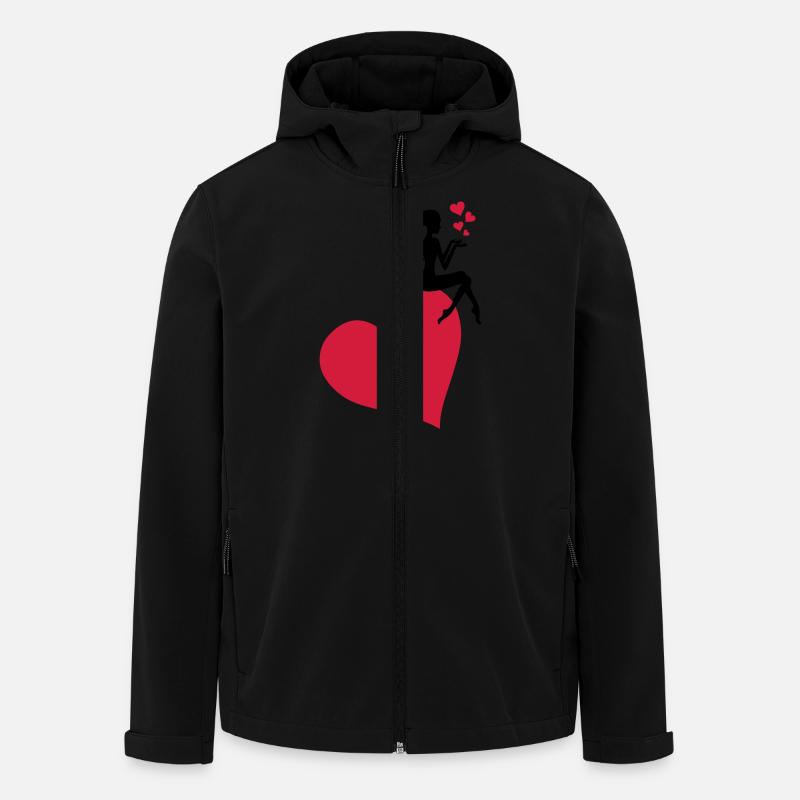 fee_herz_liebe - Recycelte Männer Softshell-Jacke von Stanley/Stella - Schwarz