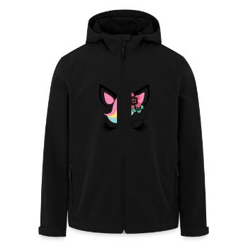 Unicorn face - Unicorn face magic-flowers-trend - Men’s Recycled Softshell Jacket by Stanley/Stella - black - Front - AI Model Male 185 light (185cm)