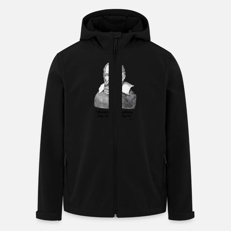 Galileo Quotes - Thunder & Lightning - Science - Recycelte Männer Softshell-Jacke von Stanley/Stella - Schwarz