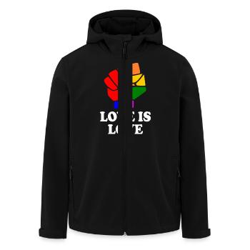 Love is love - Veste softshell homme en polyester recyclé Stanley/Stella - noir - Devant - AI Model Male 185 light (185cm)