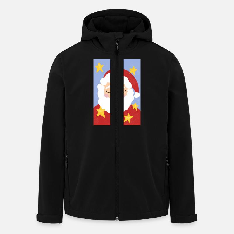Weihnachtsmann und Sterne - Recycelte Männer Softshell-Jacke von Stanley/Stella - Schwarz