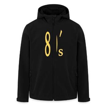 80s 80s ́s Gift - Men’s Recycled Softshell Jacket by Stanley/Stella - black - Front - AI Model Male 185 light (185cm)