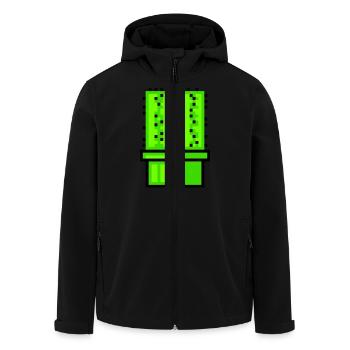 Cactus Cacti Retro Video Game Pixel Flower Pot - Men’s Recycled Softshell Jacket by Stanley/Stella - black - Front - AI Model Male 185 light (185cm)