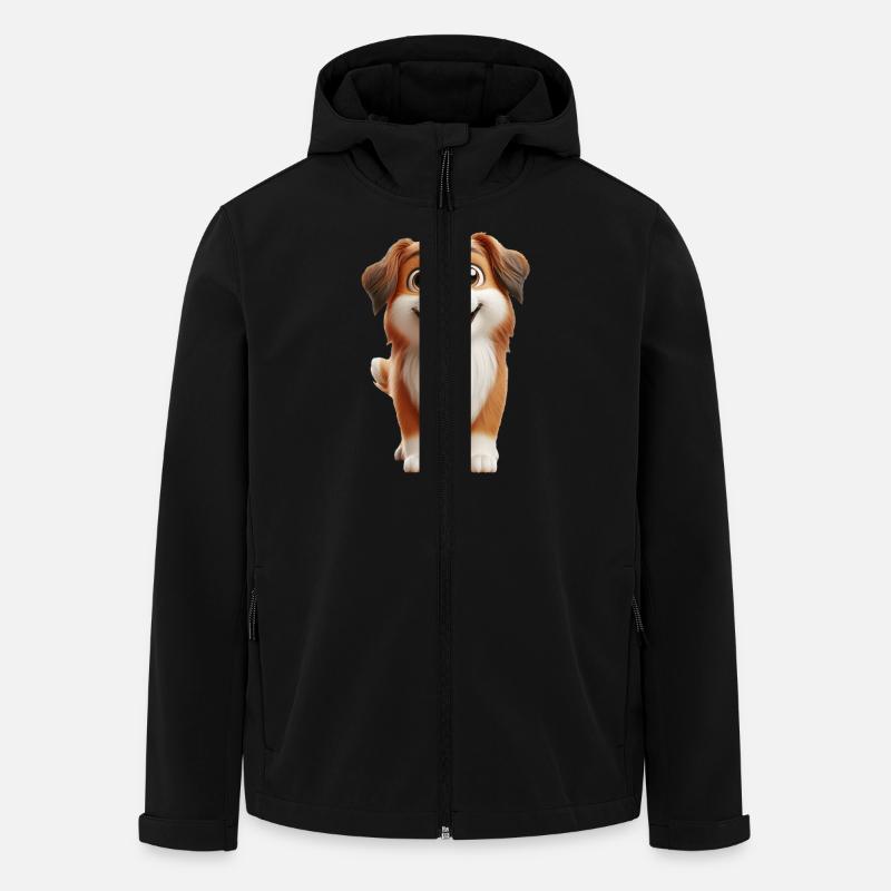 Chien 2 - Veste softshell homme en polyester recyclé Stanley/Stella - noir