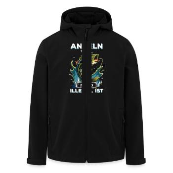 Ich Angle Weil Mord Illegal Ist Sarkasmus Angler - Recycelte Männer Softshell-Jacke von Stanley/Stella - Schwarz - Vorne - AI Model Male 185 light (185cm)