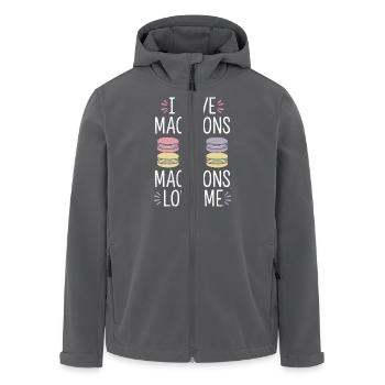 L’amour passe par les macarons - Veste softshell homme en polyester recyclé Stanley/Stella - charbon - Devant - AI Model Male 185 light (185cm)
