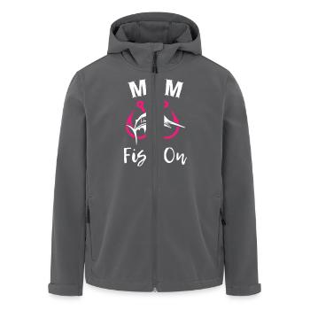 Mom Fish On Fishing - Men’s Recycled Softshell Jacket by Stanley/Stella - anthracite - Front - AI Model Male 185 light (185cm)