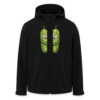 Pickles in love - Men’s Recycled Softshell Jacket by Stanley/Stella - black - Front - AI Model Male 185 light (185cm)