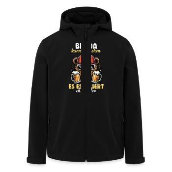 Bin Da Eskaliert Eh Wieder Bier Party Bier Bär - Recycelte Männer Softshell-Jacke von Stanley/Stella - Schwarz - Vorne - AI Model Male 185 light (185cm)