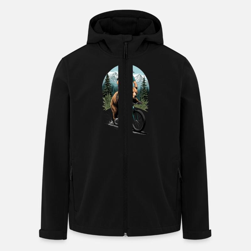 Descente express - Grizzly Power - Veste softshell homme en polyester recyclé Stanley/Stella - noir