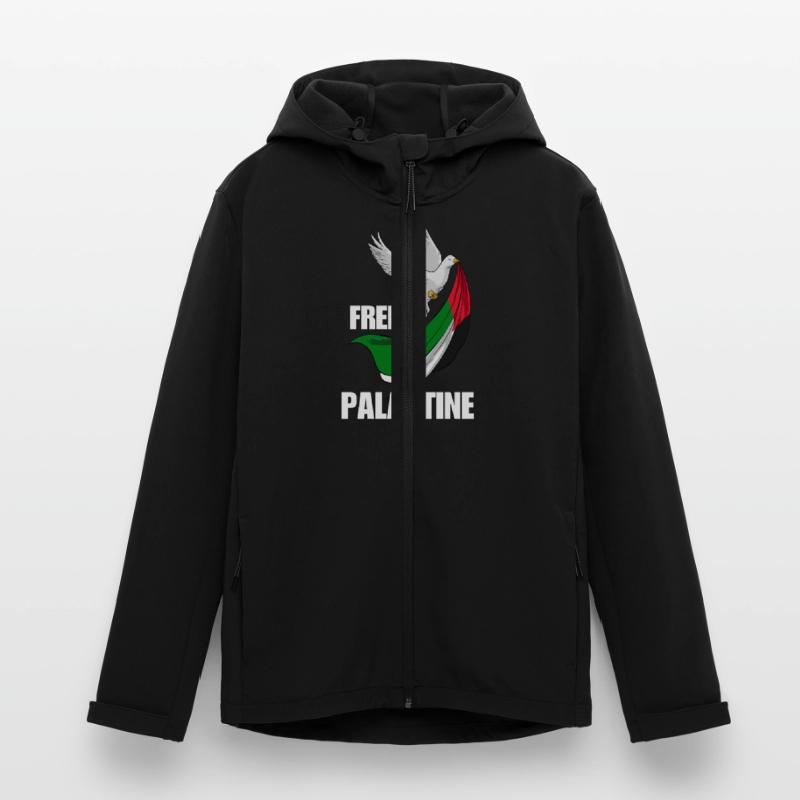 Free Palestine Design – Déclaration pour la paix Veste softshell homme en polyester recyclé Stanley/Stella